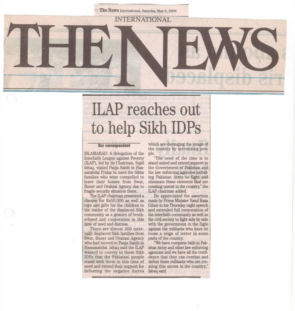I-LAP reaches out to help Sikh IDPs