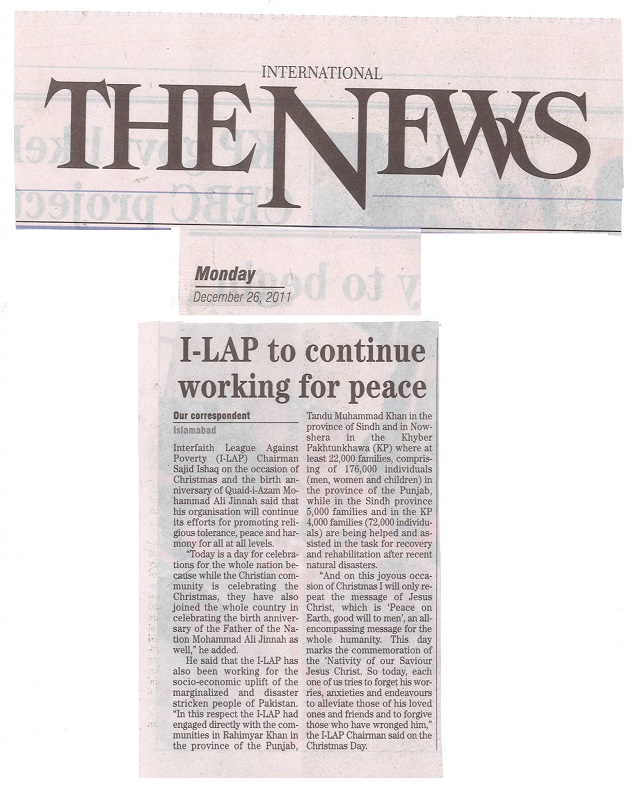 I-LAP to continue working for peace