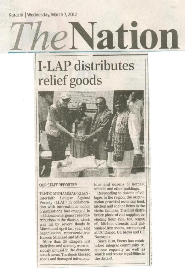 I-LAP distributes relief goods