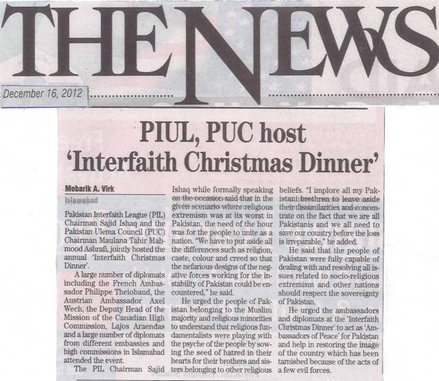 Imran attends Christmas dinner