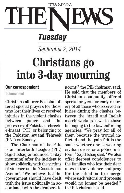 Christians go into 3-day mourning