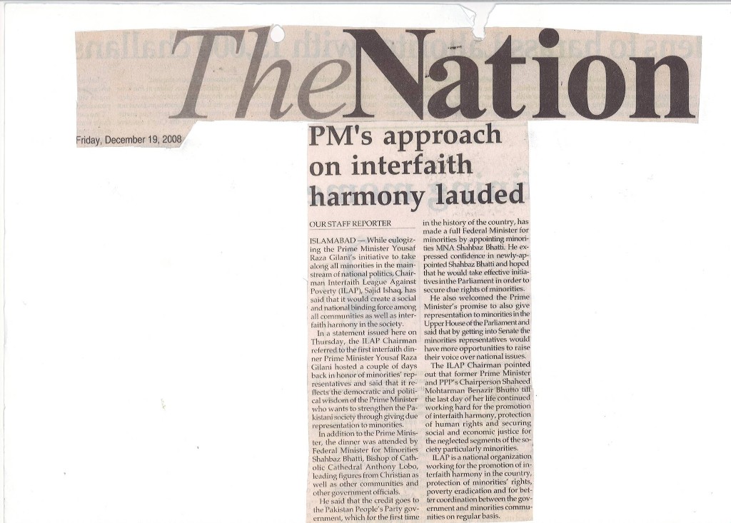 PM's approach on interfaith harmoney lauded