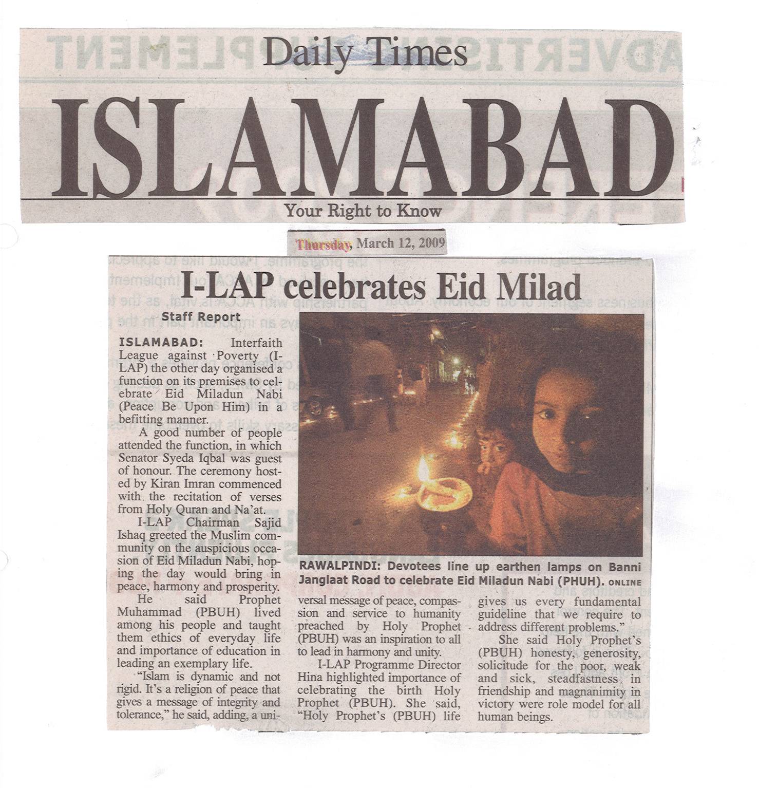 I-LAP celebrates Eid Milad