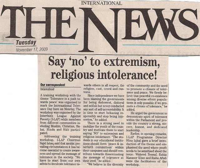 Say No to extrisim religion tollernce