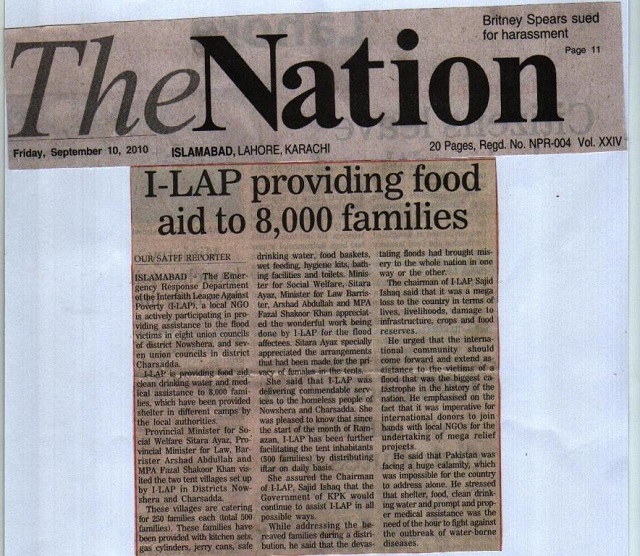 I-LAP providing food aid to 8,000 families