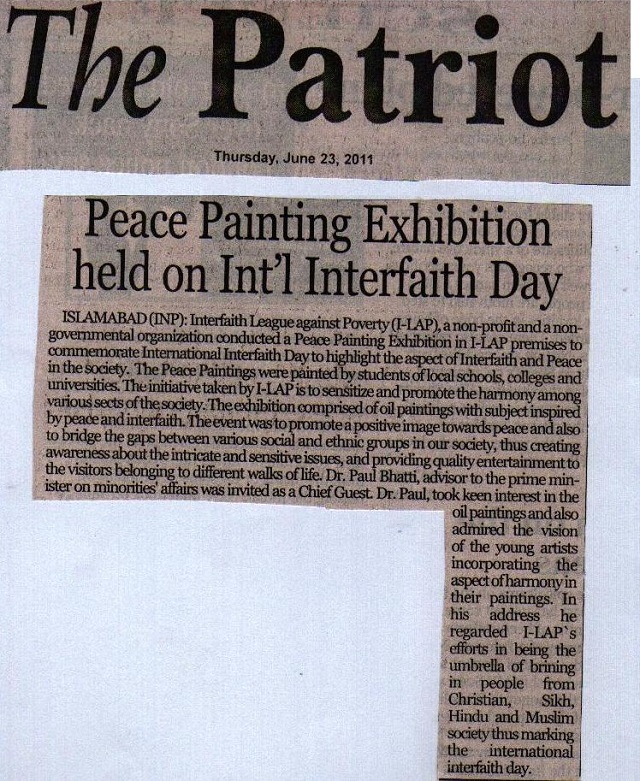 Peace Painting Exhibition held on Int'l Interfaith Day