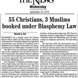 55 Christians, 3 Muslims booked under Blasphemy Law