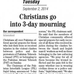 Christians go into 3-day mourning